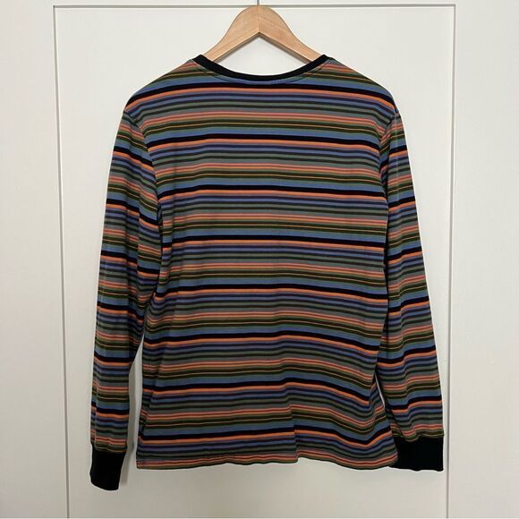 HUF Shirt Mens Small Striped Long Sleeve Pullover Worldwide Logo Embroidered - Picture 8 of 13